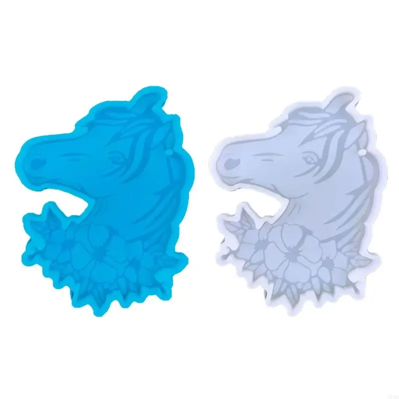 31BB Leskiny lesklý lesklý kôň pre hlavy Ozdoby Silikónová epoxidová živici forma DIY Keychain Prívesok