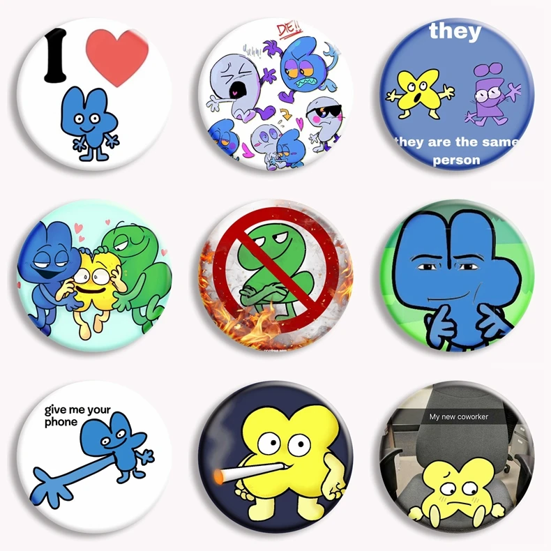 31style Funny BFB X a štyri kreatívne gombíky PIN Funny Lollipop 4x Fire Lollipop Fanart Meme Brošge Badge Friends Gift 58mm