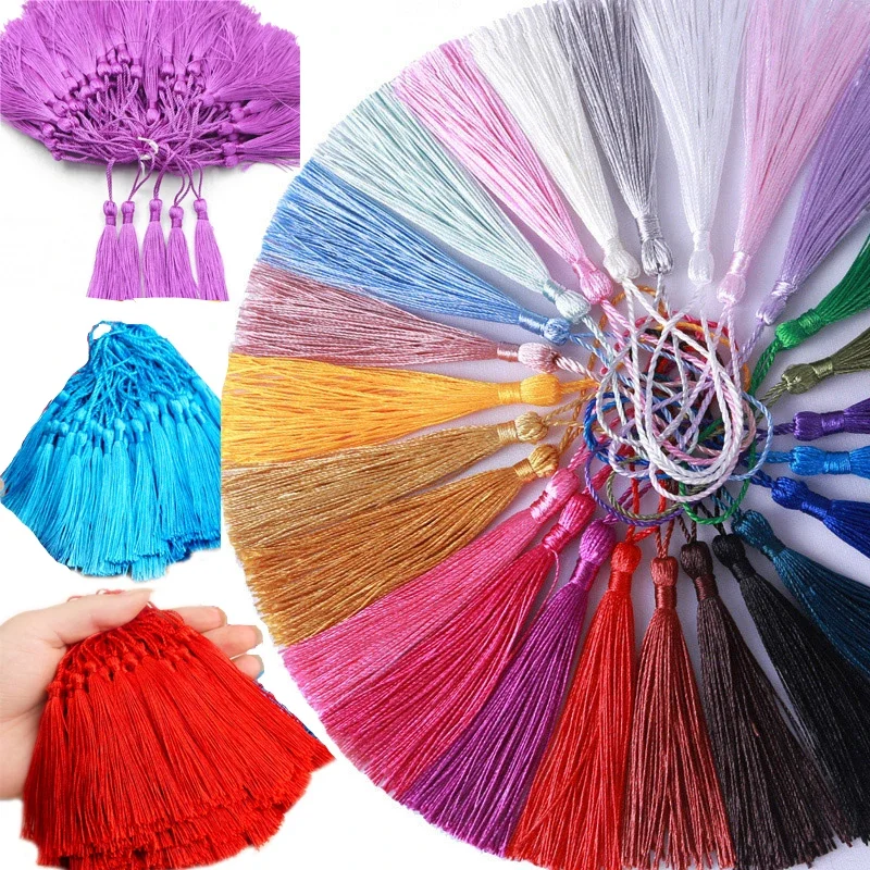 32/100ks 7cm Polyester hodvábny strapcový strapcový kefový čln pre remeslá pre remeslá DIY šperky Domáce dekorácie ozdobné záclony doplnky