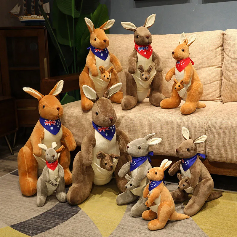 32/45/55/65 cm roztomilé matka a dieťa Kangaroo plyšové hračky kawaii veľkej veľkosti Kangaroo Plushie vankúše plnené bábiky pre deti