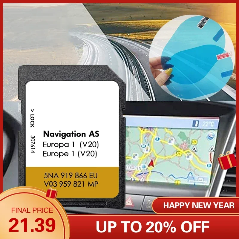 32 GB Navigation SD mapa karta pre VW AS V20 2025 Discover Media MIB2 Golf 7 Europe Sat NAV karta