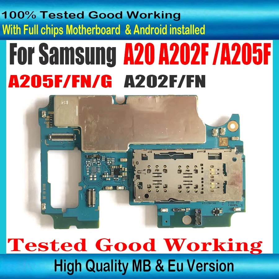 32 GB pre základnú dosku Samsung Galaxy A205F A205U 100% odomknutá hlavná doska pre logickú dosku Samsung Galaxy A202F