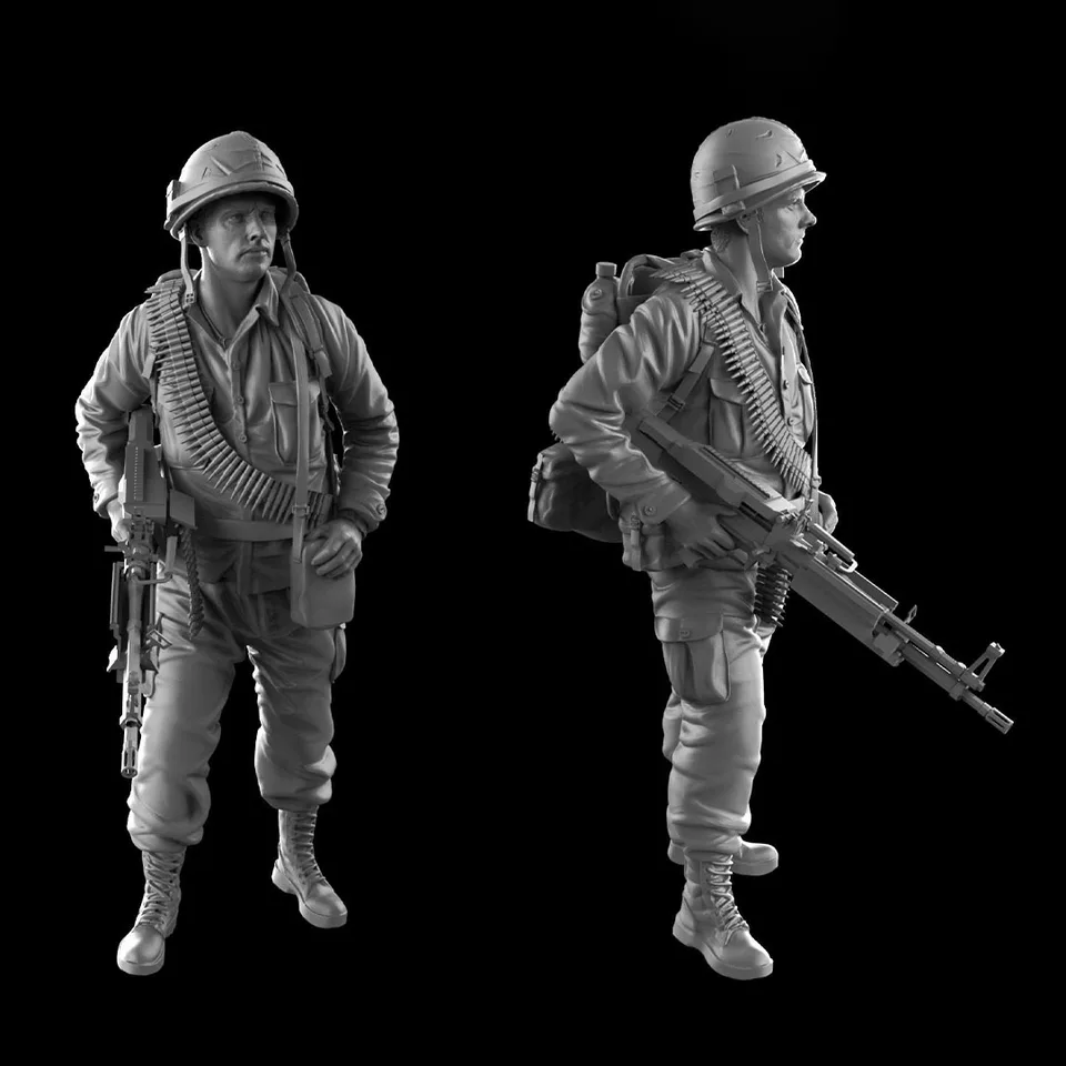 (32 mm, 1/35 = 50 mm, 1/24 = 75 mm,) 3D tlač, Miniatúra Doll Doll Gk US Soldier.