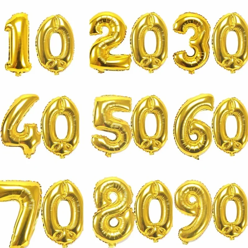 32 palcové číslo hliníkové fóliové balóny 10 20 30 40 50 50 60 70 80 90 rokov Dospelé staré narodeninové oslavy výročie dekorácie Air Balloon