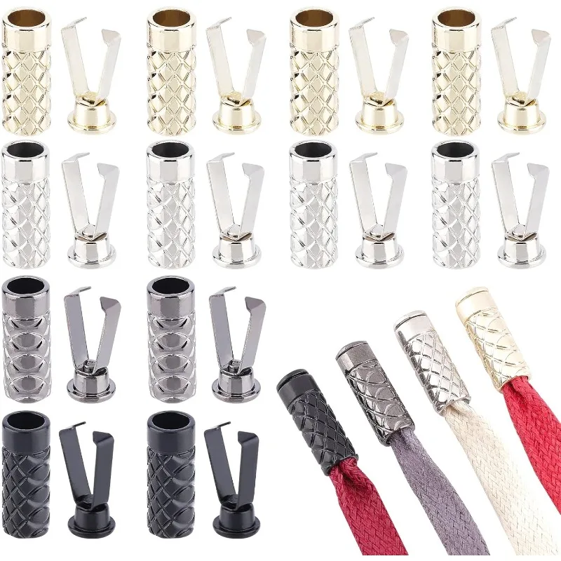 32 súprav Shoelace Ends Tipy 4 farebná zliatina Shoelace náhradné strunové struny konce šnúry šnúry koncov