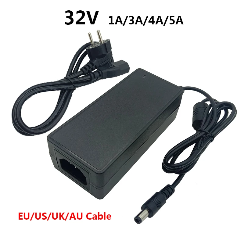 32 volt 5 AMP adaptér 32V 5A Zdrojový adaptér napájacieho zdroja 1A 3A 4A 5,5 mm*2,5 mm prepínač Transformátora Adaptador 32v5a