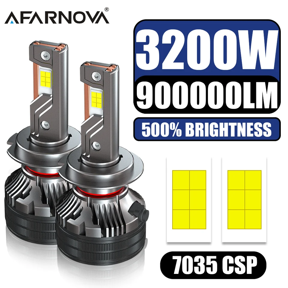 3200W LED svetlomet H7 H4 H11 Super Power Canbus 7500000LM 3 Meďná trubica LED svetlá pre autá žiarovku H1 H8 H9 9005 9006 12V
