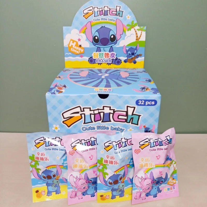 32ks Disney Anime Lilo a Stitch Eraser DIY Karikatúra ceruzka Eraser akčná slepá box Študentské články kancelárske potreby Deti Go School