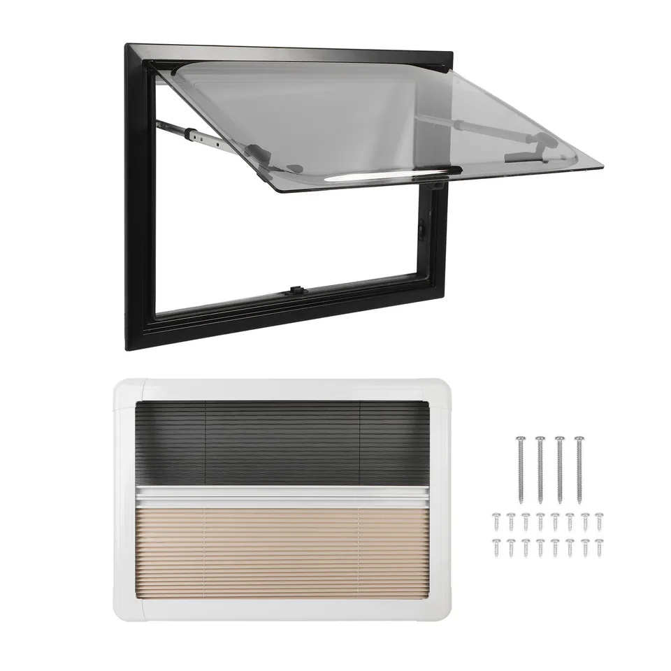 32x20 palcový RV okno s obrazovkou Sunshade UV Dodávkové sklo Vytlačte von Externé výstupné okno Caravans Camppers Trailers Príslušenstvo