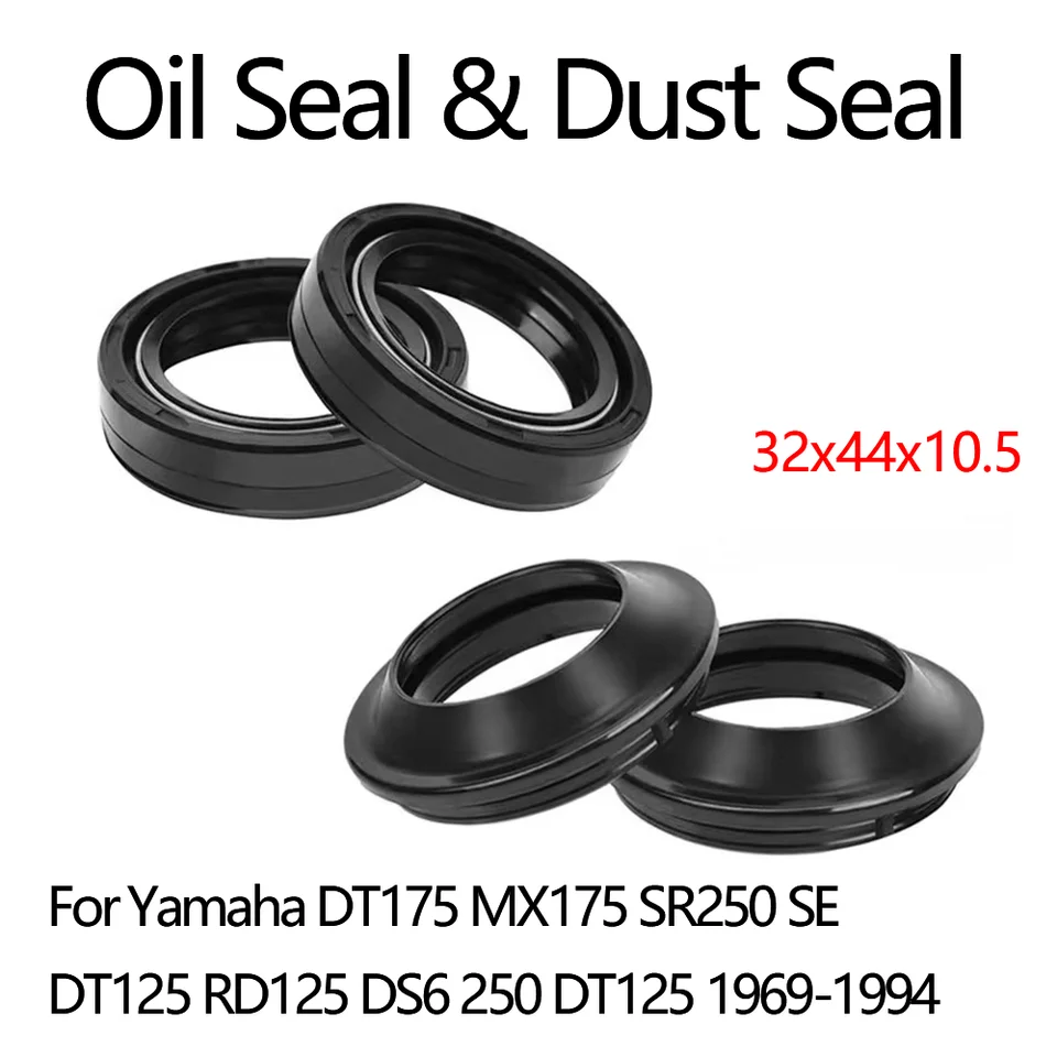 32x44x10.5 32 44 10,5 Olejová tesnenie a prachový kryt prednej vidlice pre Yamaha DT175 DT125 MX175 SR250 SE RD125 DS6 250 DT 125 MX 175 SR 250