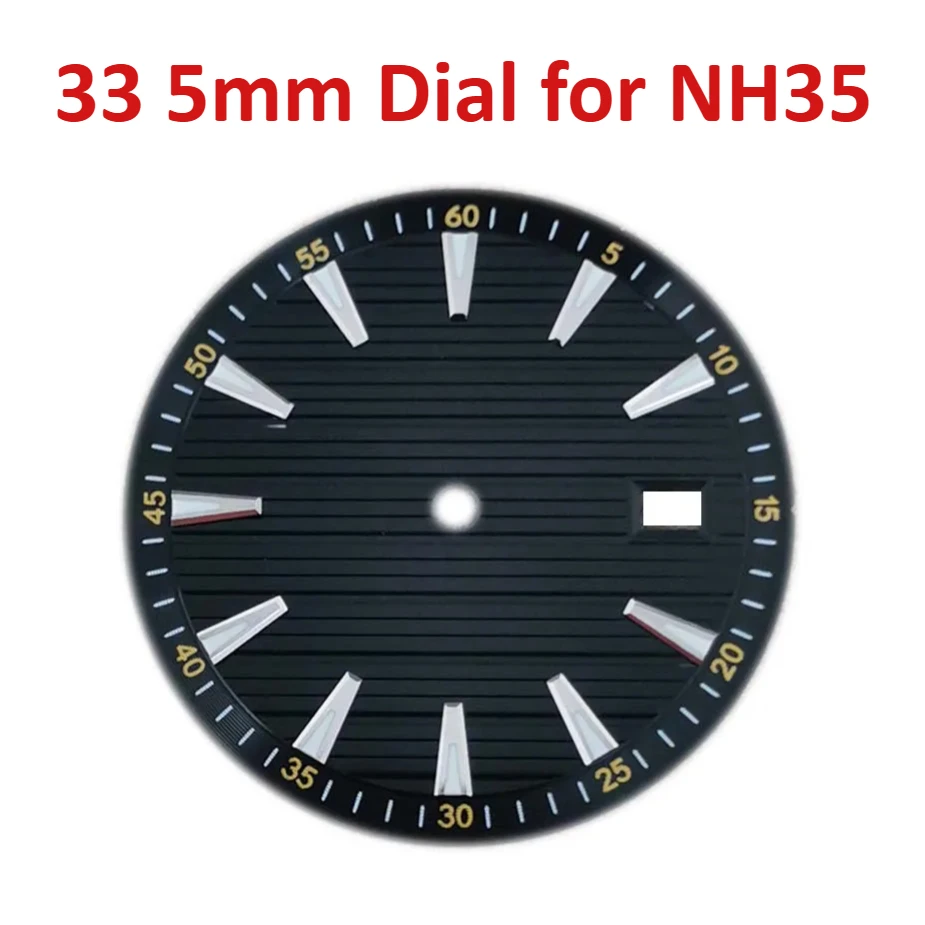 33 5 mm číselník NH35 pre pohyb NH36A/4R/7S so zeleným svetelným náhradným hodinkám diel