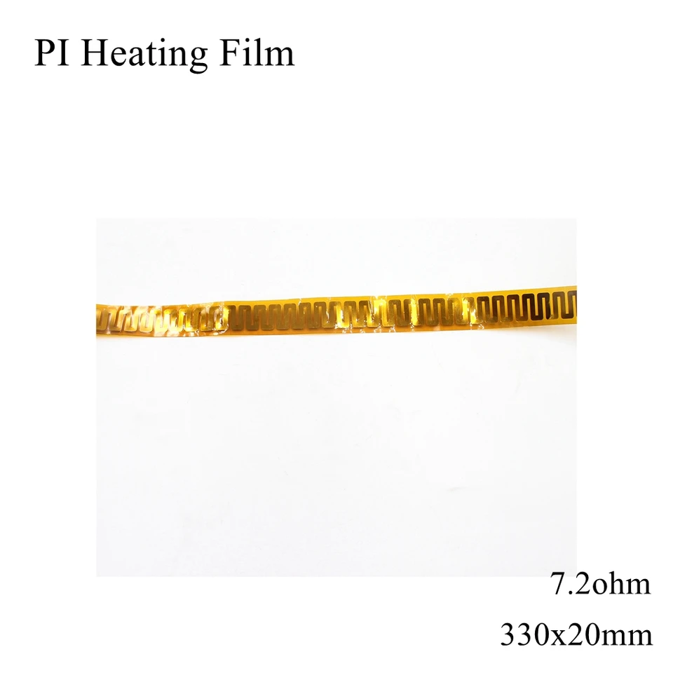 330x20mm 5V 12V 24V 110V 220V PI Hriepiaci film Polyimid Adhézne elektrický ohrievač doska panelová podložka Matka palivová fólia olejová nádrž na olej