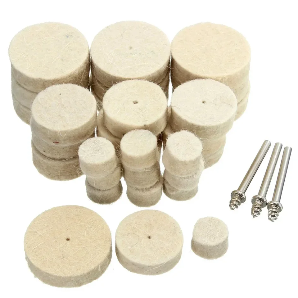 33ks vlna Felt Brusive Furing Wheel Brinding Banding Head 3 mm stor