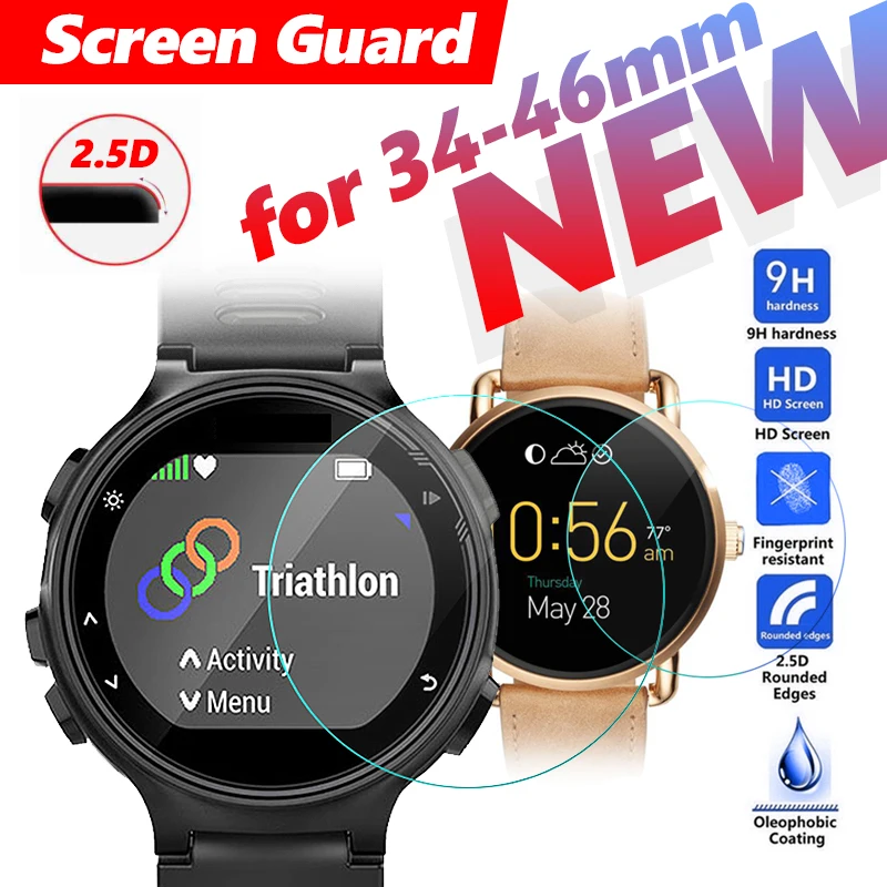 34-46 mm všetkých veľkostí Round Protect Glass Film Watch Watches Man Big Dial Smart Watch Explosion Prooft Hard Officult for Skmei