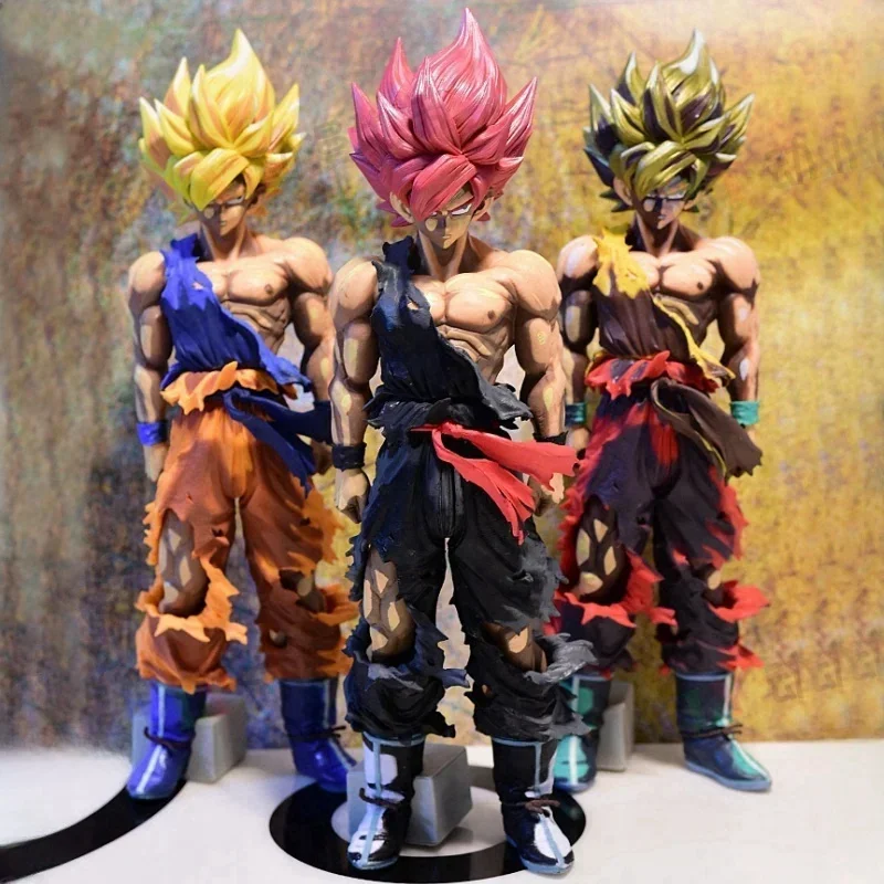 34 cm Dragon Ball Z Gk Sou Goku Super Saiyan Comic Style Scene Figures Model Ozdoby animácie Periférie tvorivých darčekov hračky