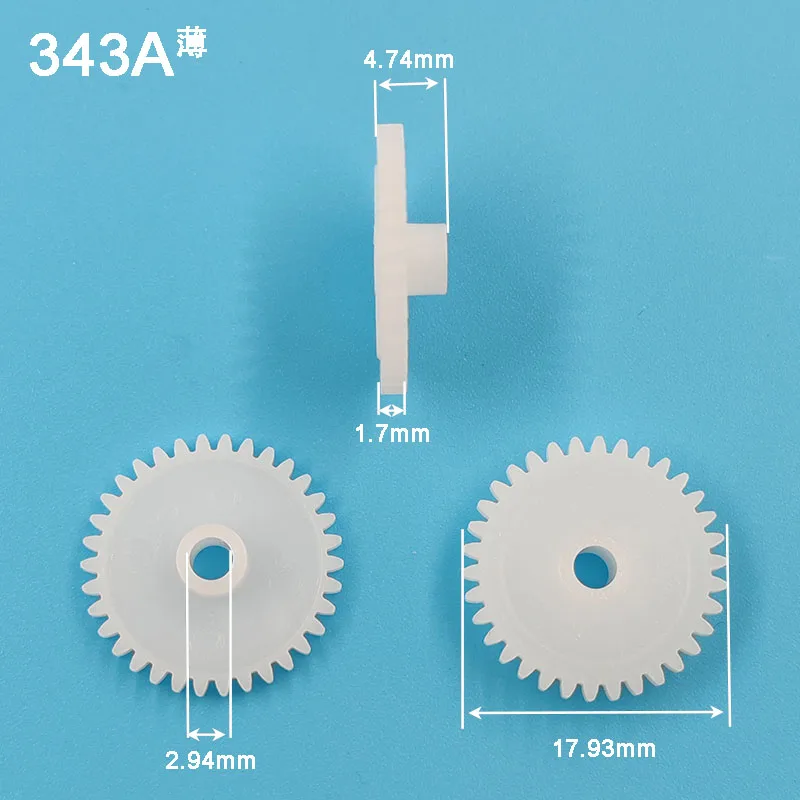 343a 0,5 m 18 mm modul prevodového stupňa 0,5 34 Zubné plastové príslušenstvo pre hračky 34T 3a 10ks/šarža