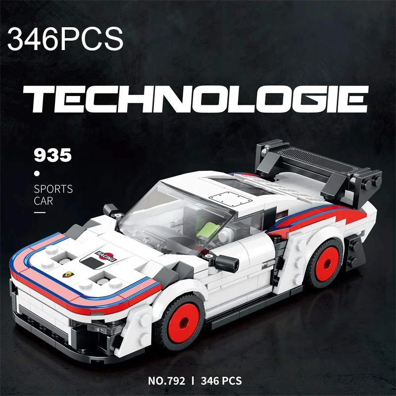 346ks City Technical Speed ​​Car Building Blocks 1:24 Model Zostavte tehly vozidla Desktop Dekoration Darček pre deti