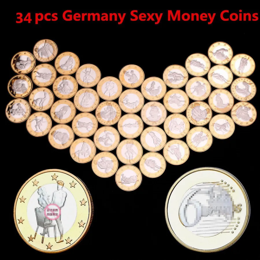 34ks sex euro tónovaný sexy dáma erotická nahá pamätná minca sa miluje minca