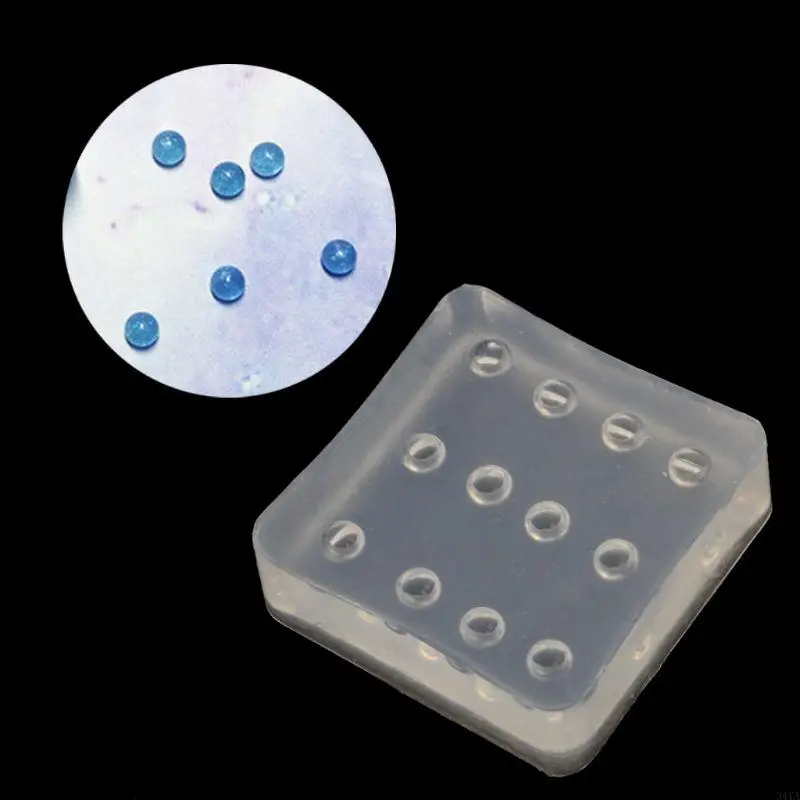 34ya DIY priehľadné silikónové mini 4 mm okrúhle guľôčky ručne vyrobené epoxidové živice hlinia