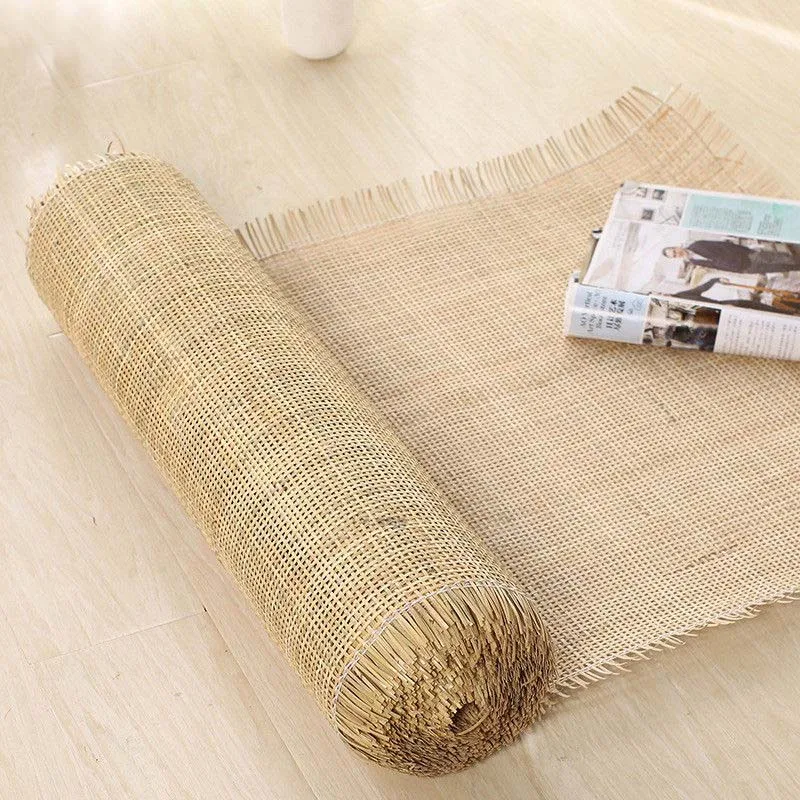 35/40/45/50 cm nábytok Prírodná trstina Webbing Dutá štvorcová mriežka Indonézska Rattan Roll Roll stoličky stolová skrinka Oprava materiálu