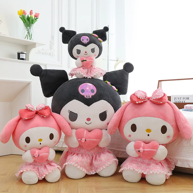 35/55/80/100 cm kawaii Sanrio Kuromi Melody Sea of ​​Flowers Series Plyšová zvieracia bábika Karika