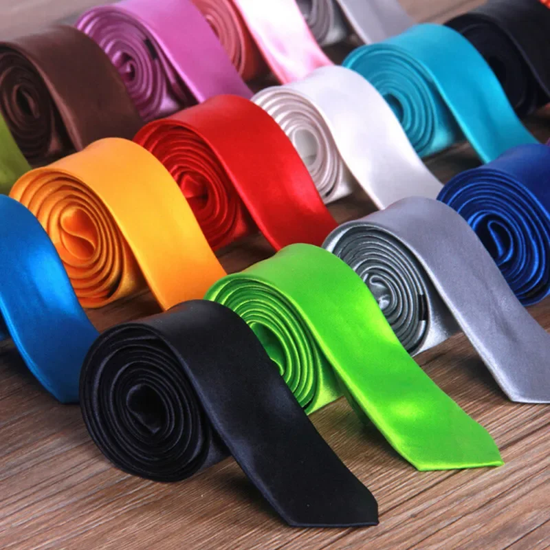 35 farieb Nové pánske štýlové 5 cm Skinny Solid Color Krava kravata Kanku