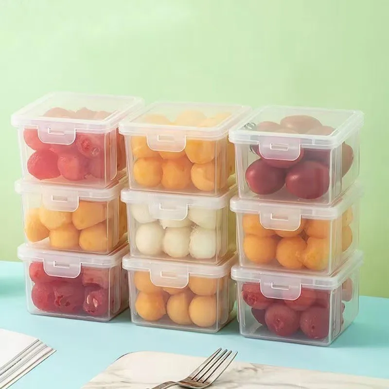 350/700/850 ml Uchovávajte čerstvú kuchyňu Storage Box Priehľadná potravina zapečatená plastová plastová nádoba na nádobu s priehľadnou nádobou