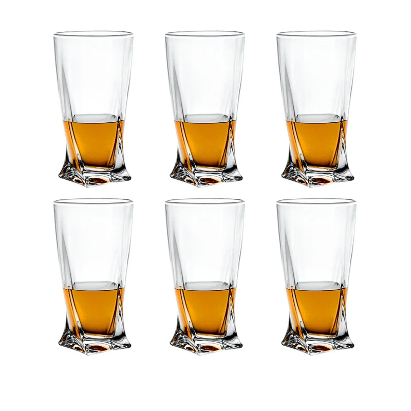 350 ml 6ks Set Creative ovocná šťava šálka priehľadný koktail sklenený studený nápoj Čajové šálky whisky pivné poháre opätovne použiteľné pitie
