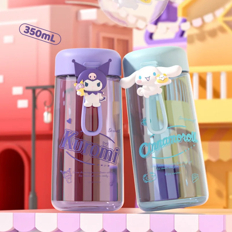 350 ml kawaii sanrio fľaša na vodu Kuromi Cinnamoroll Voda Tritan vonkajšie prenosné prenosné vysoké teploty odolné voči deťom