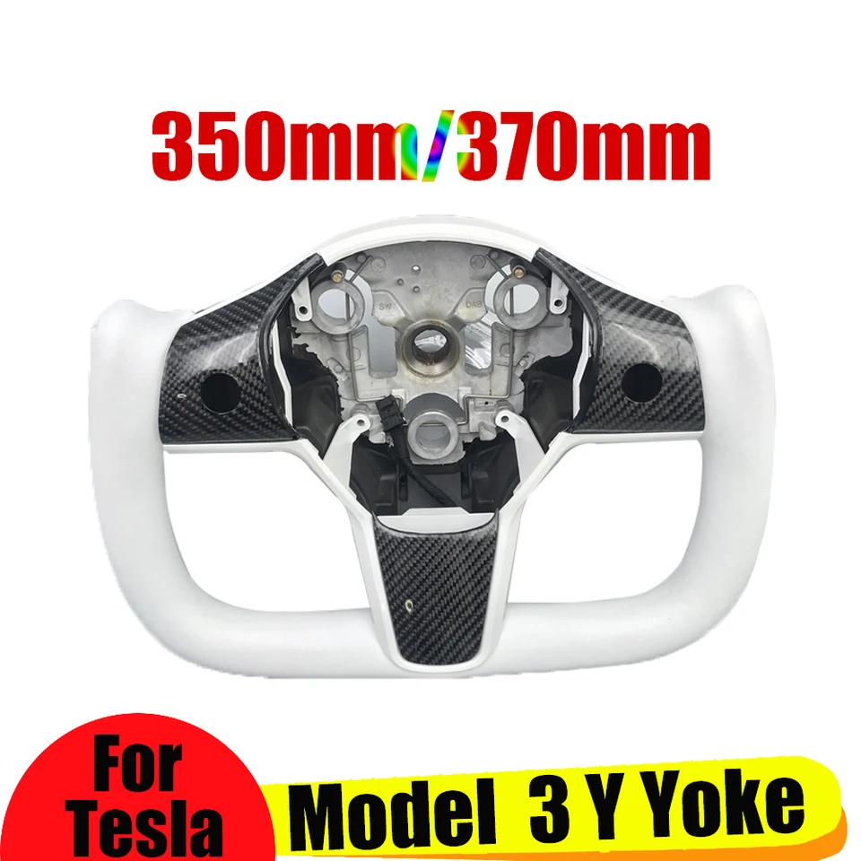 350 mm strmeňový rukoväť uhlíkový volant Vykurovanie pre Tesla Model 3 2023 Kožený volant Tesla Model Y 2024