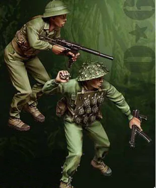 35232 Obrázky živicových obrázkov vojakových súprav (iba 2 obrázky) Neobletie nezasiahnuté 1/35