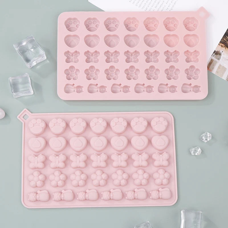 35Cavities Cat Silikone Fold DIY Ice Cube Maker ľadový podnos čokoládový koláč cookie pena Muffin Muff