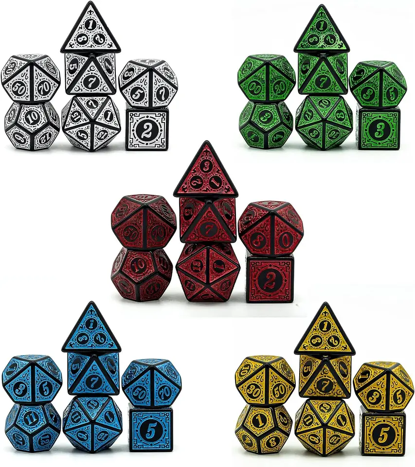 35ks Polyhedrálne kocky set 5-colors DND kocky set akrylové kocky pre RPG Dungeons and Dragons Mtg D20 D12 D10 D10 D8 D6 D4