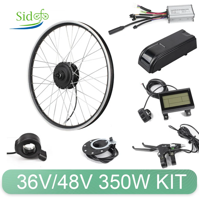 36/48 V elektrický bicykel 350W Elektrický bicykel 20/26 palca predný zadný elektrický kolesový motor pre konverziu E-Bike Motor