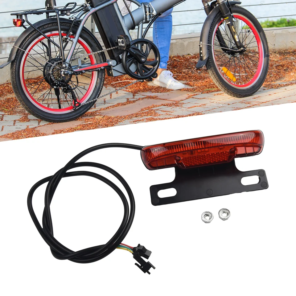 36-48V E-bicykel Zadný svetlo Lighttail Safet Wark Varujte zadnú žiarovku pre elektrické bicykle LED zadné svetlá cyklistické bezpečnostné diely