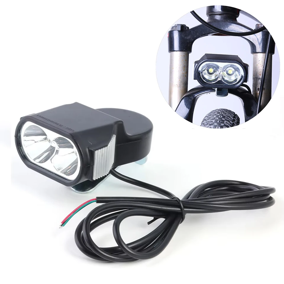 36-60V E-bicykel Horn Light Electric Bicycle LED LED svetlomet vodotesný vodotesný elektrický skúter baterka na bicykli prednú lampu Rohové príslušenstvo