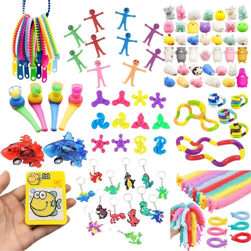 36 ks hračkársky balík Mini puzzle Pinching Hudba prázdny dinosaurus Keychain Gyroscope Birthday Party Darček pre materské školy Darčeky