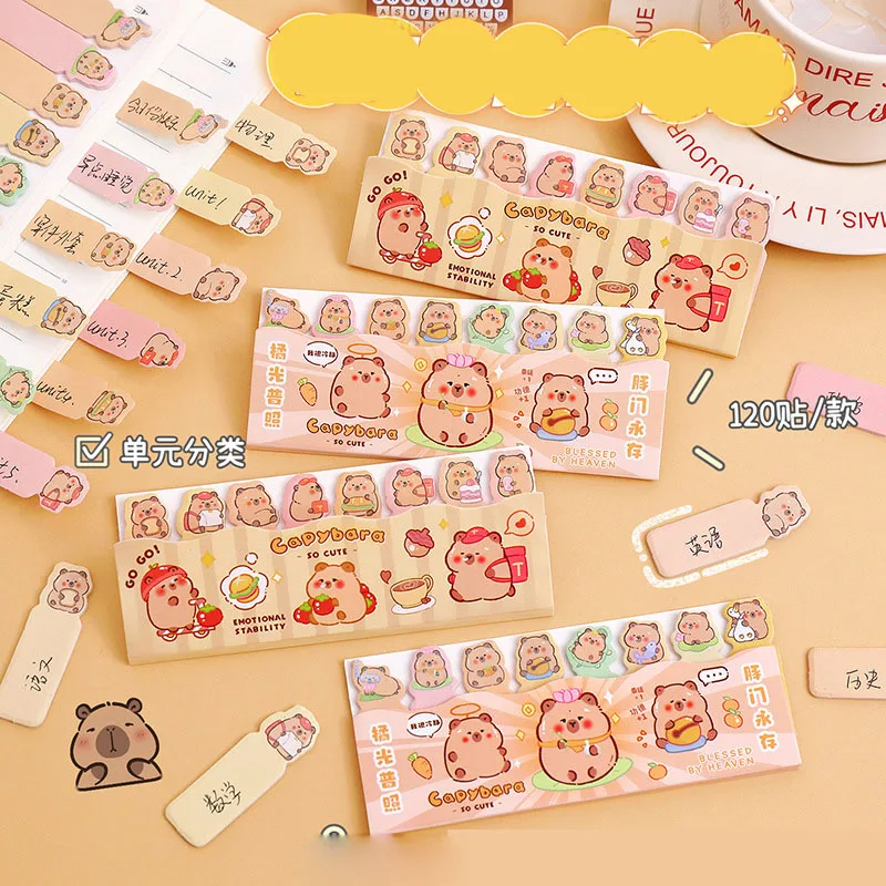 36 ks/lot kawaii capybara Memo Pad Pad StickY poznámky Roztomilý medveď N Times Label Label Notepad Post Bookmark Office School Supplies