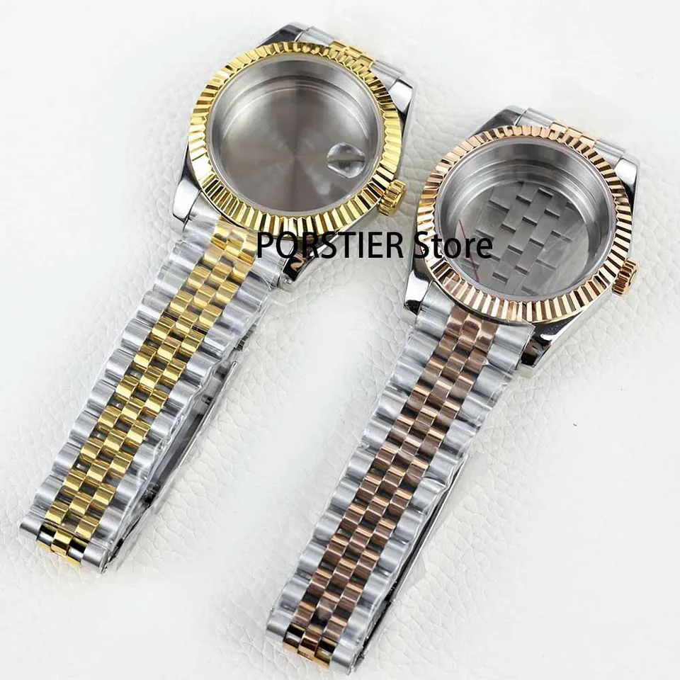 36 mm/39 mm ružové zlato Puzdro Jubilee Strap Sapphire Glass Glass Fit Fit NH35 NH36 Pohyb 28,5 mm DAME DATEJust Case