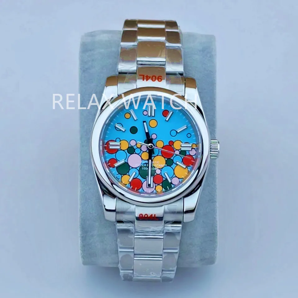 36 mm 39 mm zafírový sklenený viacfarebný balónový číselník Japonsko NH35 Automatický pohyb