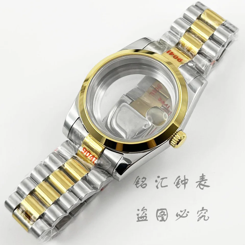 36 mm/40 mm Sapphire Crystal Watch Case Case Prezidentský náramok Vysoko kvalitný vodotesný Fit NH34 NH35 NH36 NH38 ETA 2824 Pohyb