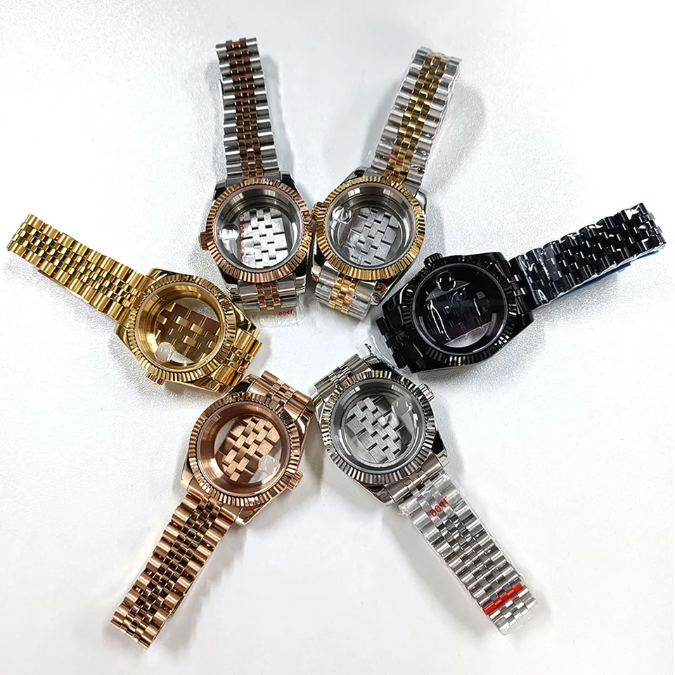 36 mm/40 mm strieborné/zlaté/čierne zafírové sklo z nehrdzavejúcej ocele Fit NH34 NH 35 NH36 NH70 Pohybové hodinky Príspevok