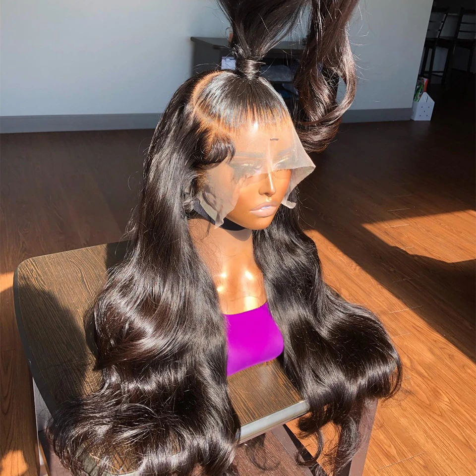 360 Body Wave Lace predné ľudské vlasy Parochňu Wig Wave HD Lace Lace čelná parochňa 30 36 palcov HD Transparentné bezbočové brazílske vlasové parochne