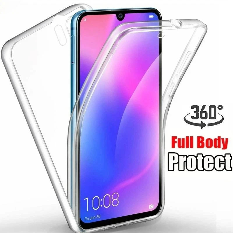 360 Celotelové krytie silikónového puzdra pre Huawei P20 P30 Pro P40 Lite P Smart Plus y6p y7p y7a y6 y7 Prime Double Transparent Cover