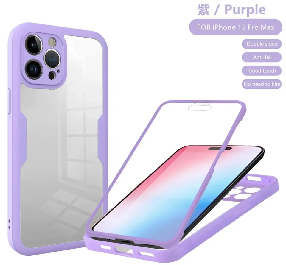360 CLEAR PASE pre telefón pre iPhone 15 14 plus 13 12 11 Pro Max x xs xr 7 8 8Plus krycí šošovkový šošovkový šošovka Plná ochrana