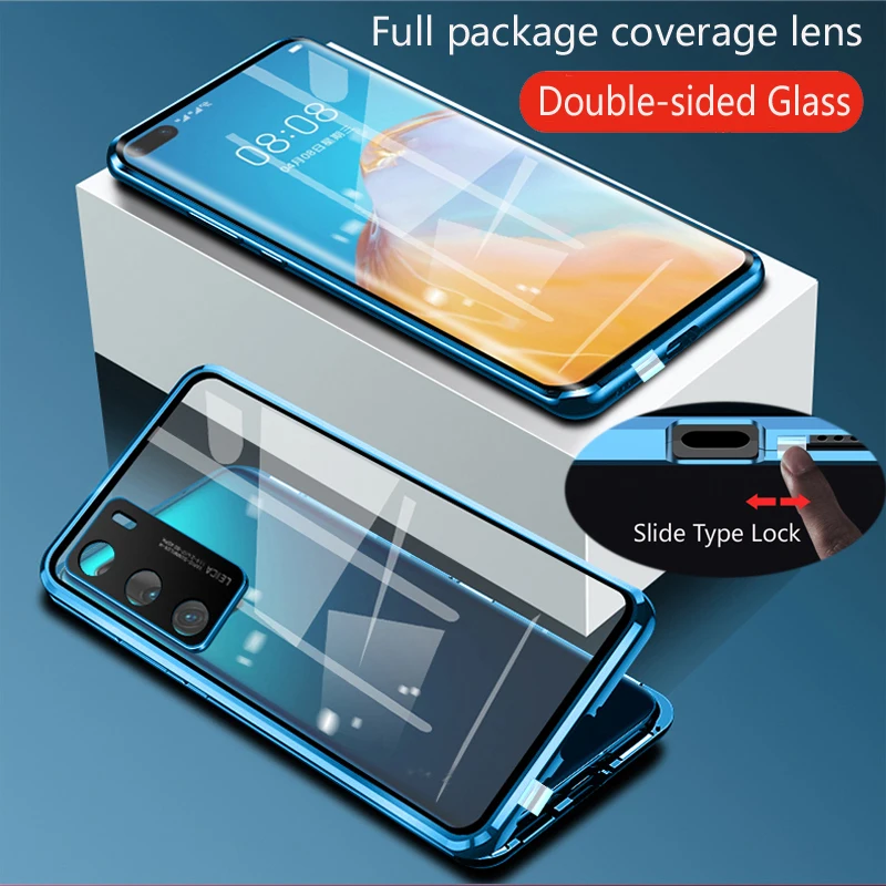 360 Full Protection Kov Magnetické obojstranné temperované sklenené sklenené zámkové puzdro pre puzdro Vivo Y17S Y28 5G Obsah
