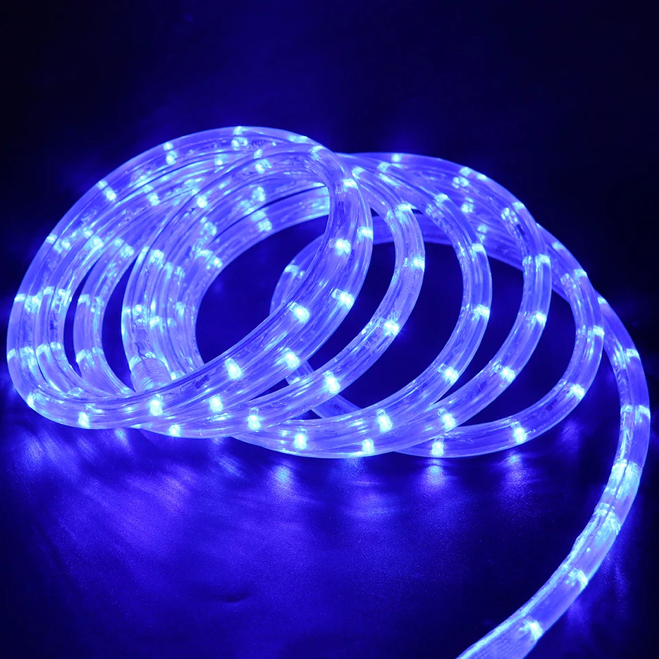 360 Neon Strip AC110V 220V Round Neónová trubica vonkajšia nepremokavá IP67 Flexibilné neónové svetlo s EU Plug Blue/Red/Green/Yellow/RGB