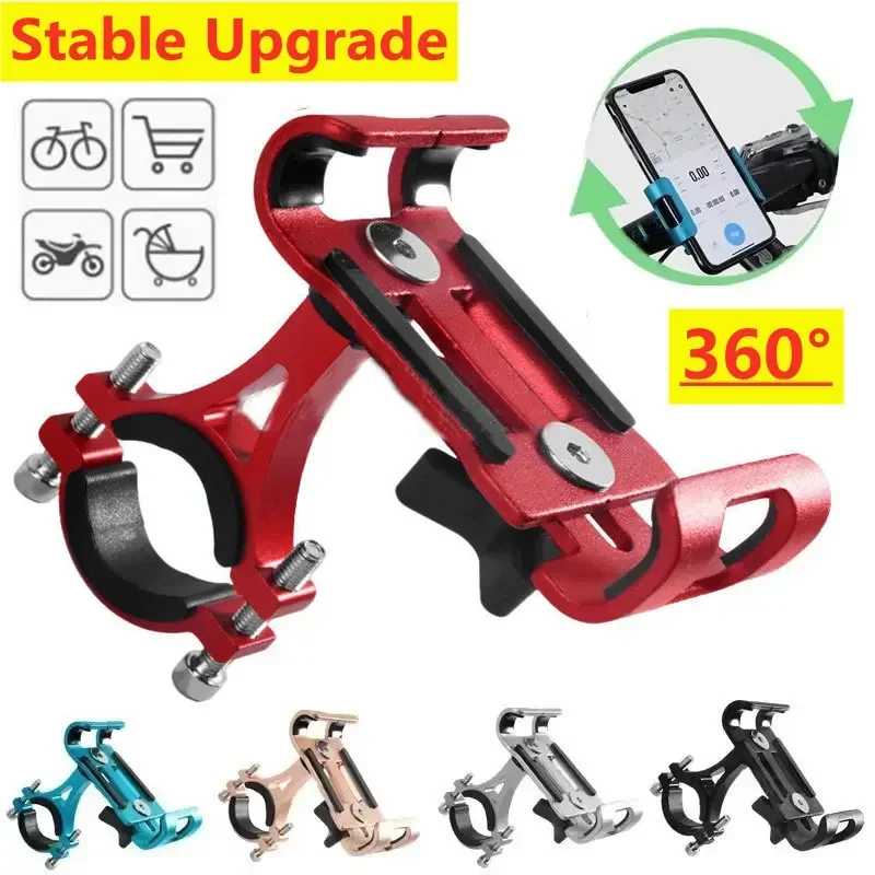 360 Rotate Metal Motorcycle Bicycle Phone Držiteľ hliníkovej zliatiny Anti-Slip Bracket Support GPS Clip Bike Phone Stand for iPhone