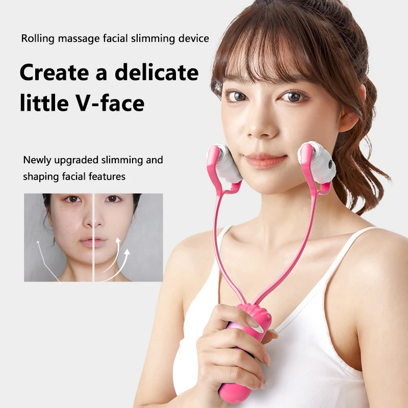 360 Rotate V Hold Facial valček y tvar ruky Massager na tvár zdvíhanie dvojitá čeľusť Znížte prenosný kozmetický nástroj vrások valca