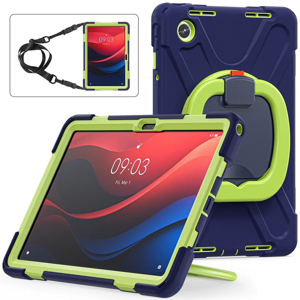 360 Rotačný stojan Rugged puzdro pre Lenovo Tab K11 M11 TB-330FU 331FC Xiaoxin PAD 2024 Kryt brnenia pre ťažký